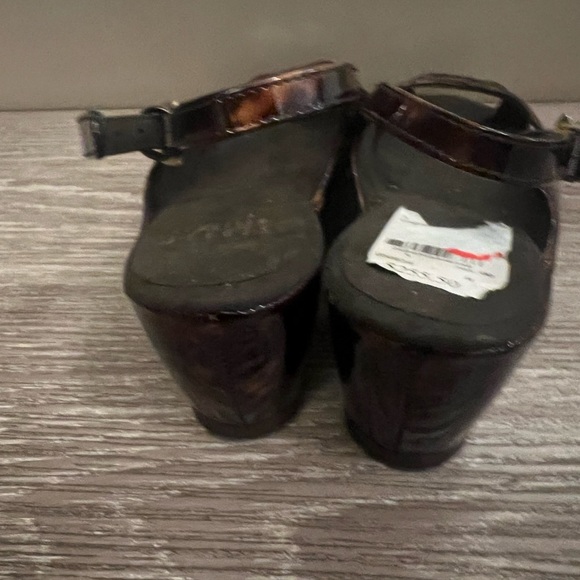 Stuart Weitzman Tortoiseshell Wedge Open-toed Shoes Size 7.5 - Picture 5 of 8